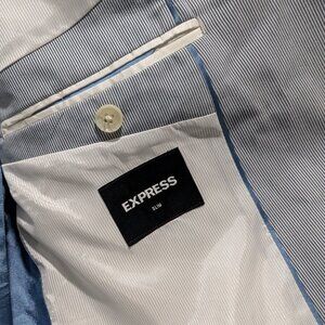 Pinstripe light blue/white blazer